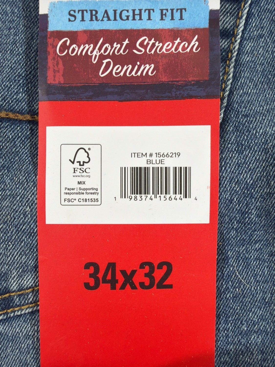 IZOD Saltwater Comfort Stretch Jeans Mens 34x32 Blue Straight Fit Denim 1566219