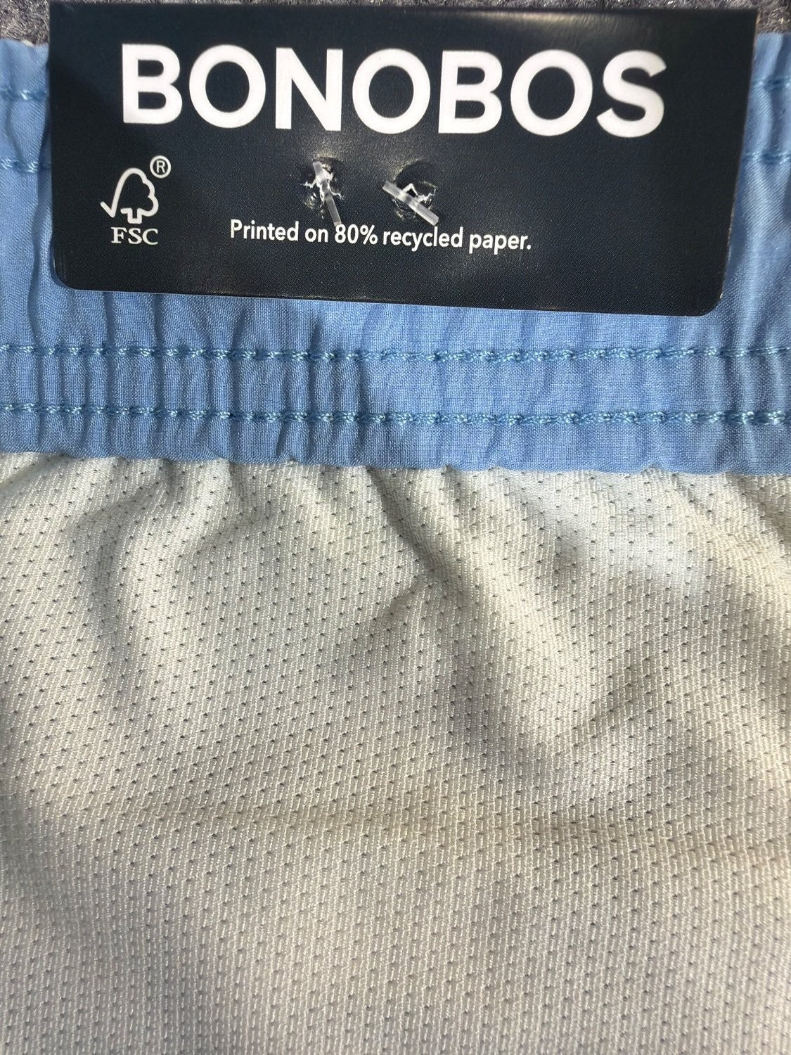 Bonobos Men's Swim Trunks 7 Inch Inseam 2XL Blue Palm Tree Tropical BOE25309C0