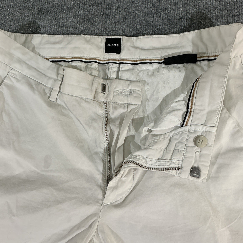 HUGO BOSS Kane Pants Men 32x31 Light Khaki Tan Stretch Golf Chino *Needs Button