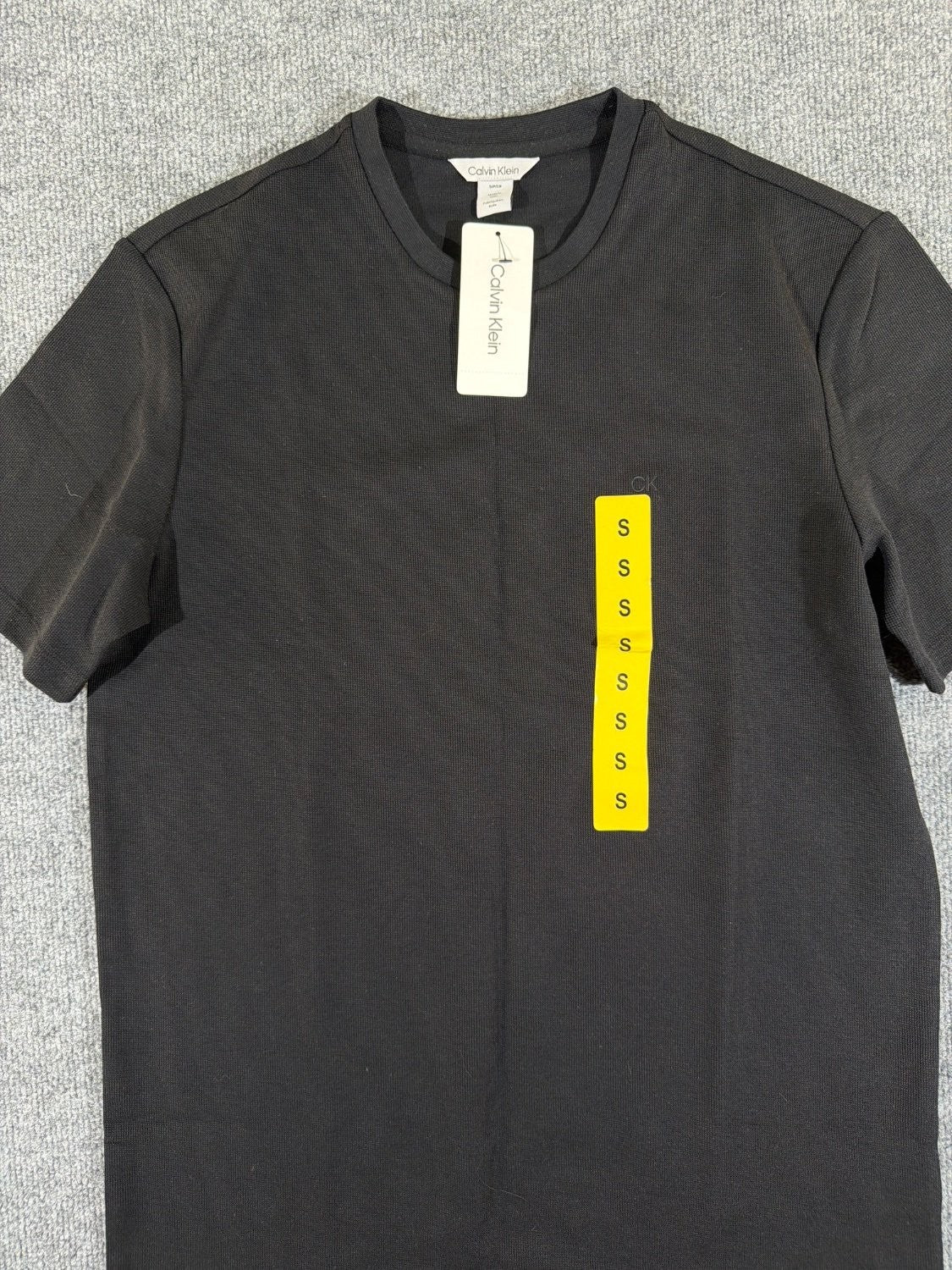 Calvin Klein Refined Knits Men's T-Shirt Black Crew Neck 40EO247 NWT Size S