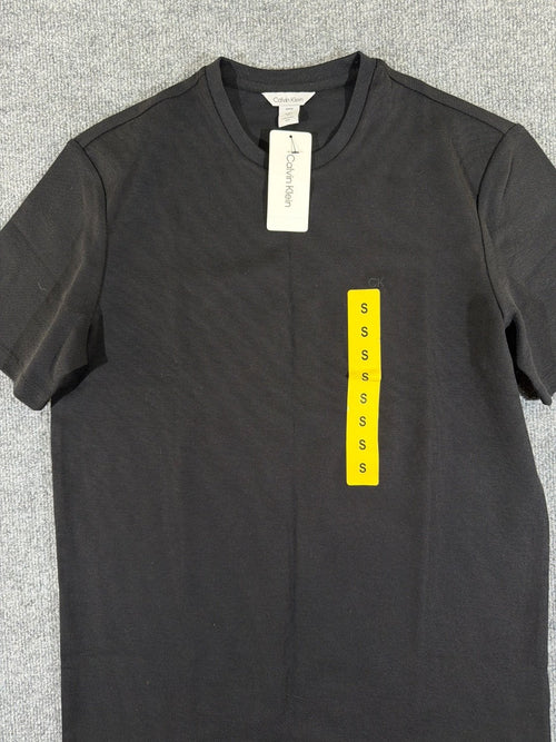 Calvin Klein Refined Knits Men's T-Shirt Black Crew Neck 40EO247 NWT Size S
