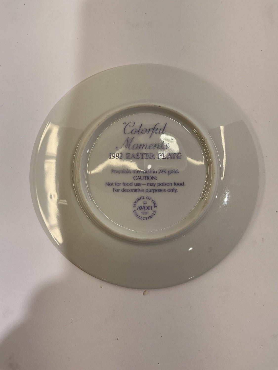Avon Colorful Moments 1992 Easter Plate Collector Small Multicolor Porcelain
