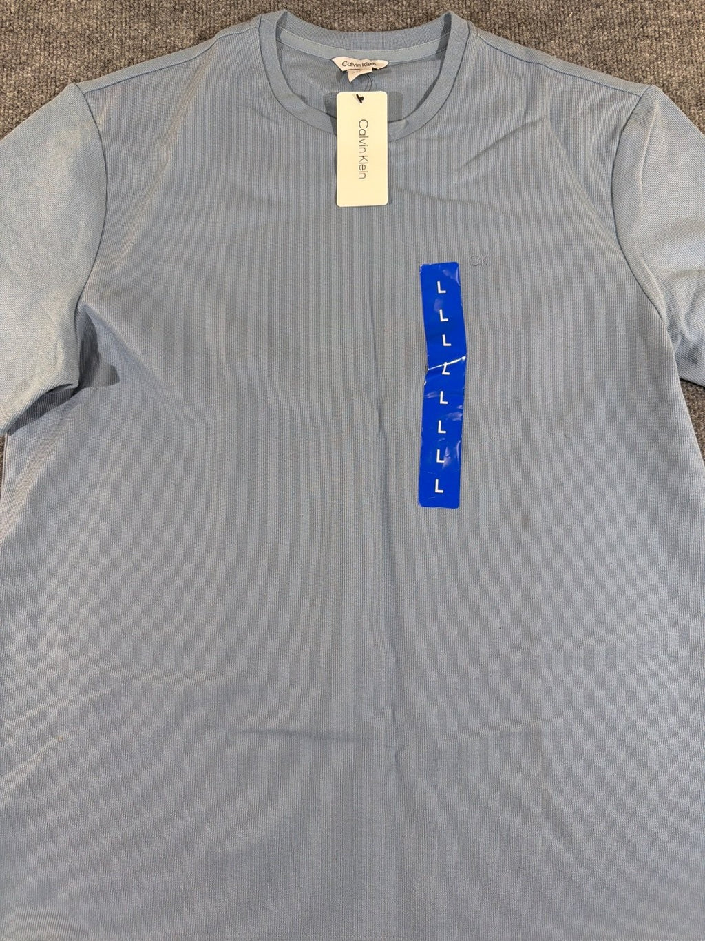 Calvin Klein Refined Knits Men L T-Shirt Crewneck Short Sleeve 40EO247 Blue New