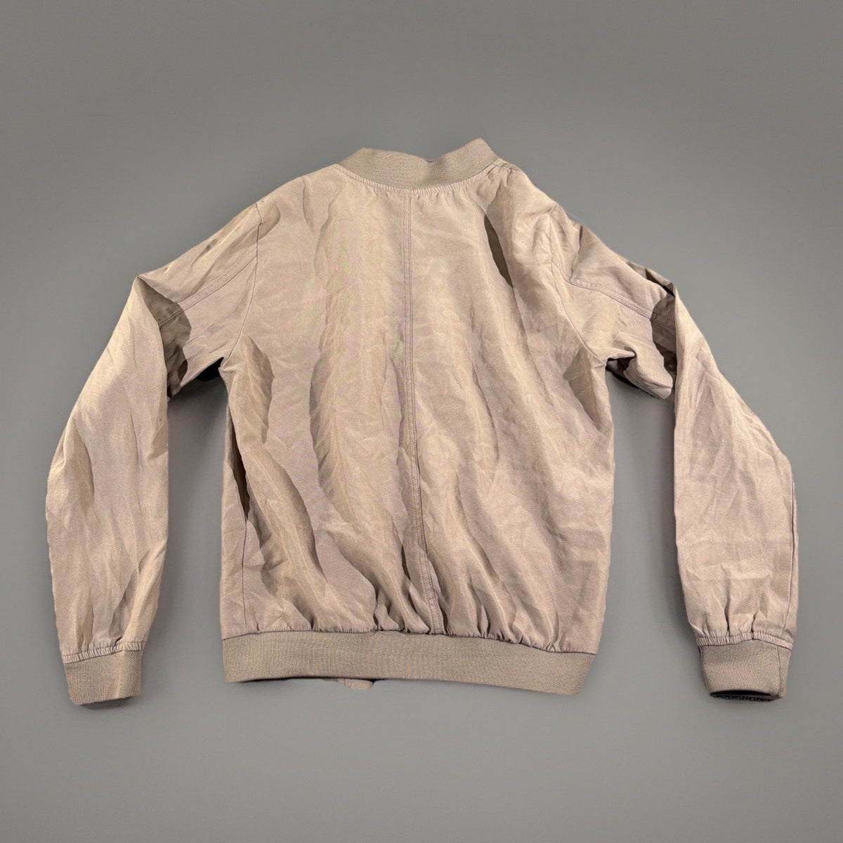 Be Cool Womens Tan Faux Suede Jacket S Bomber Style Lightweight Short Classicore