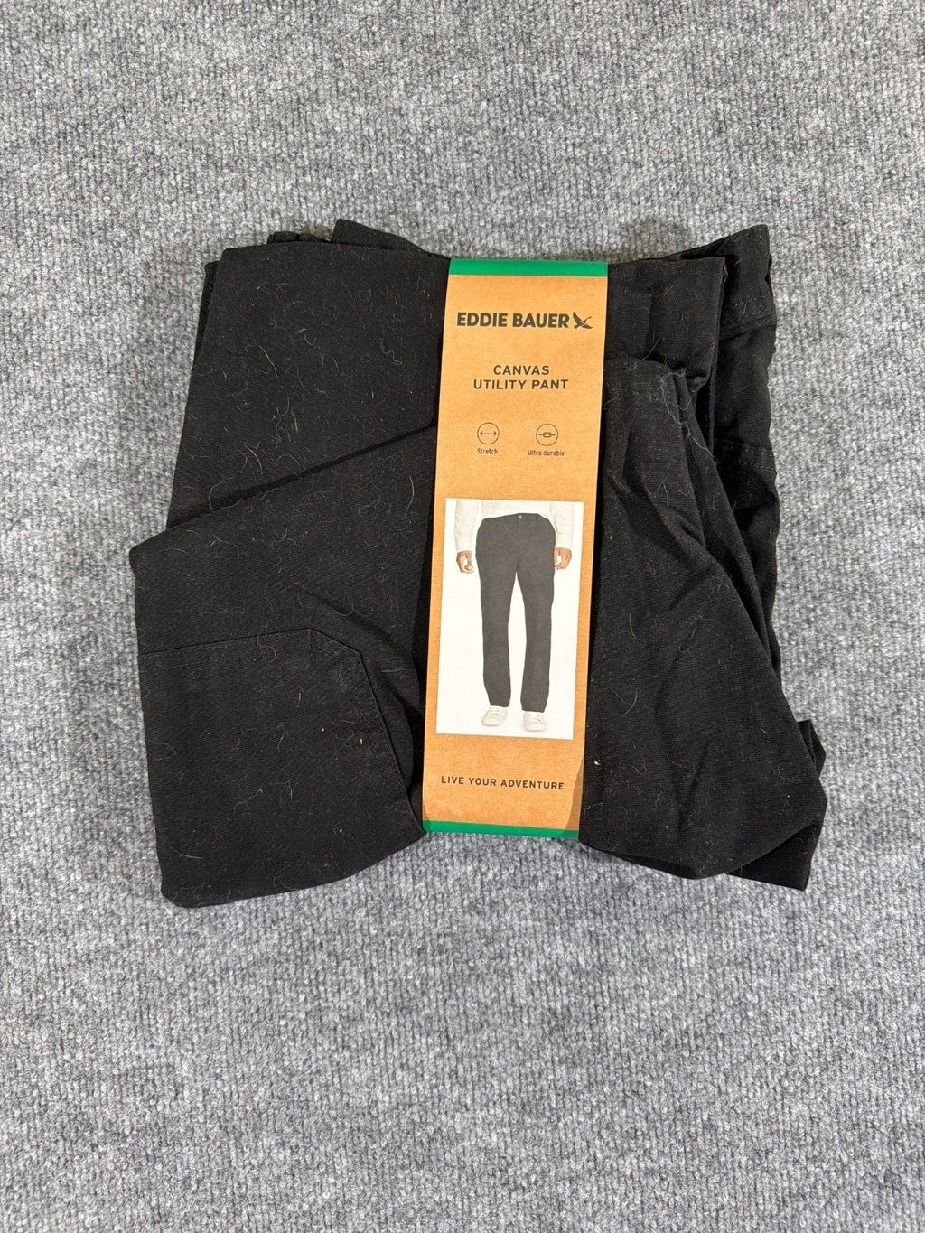 Eddie Bauer Canvas Utility Pant Men 38x32 Black Stretch Heavyweight Work Pants