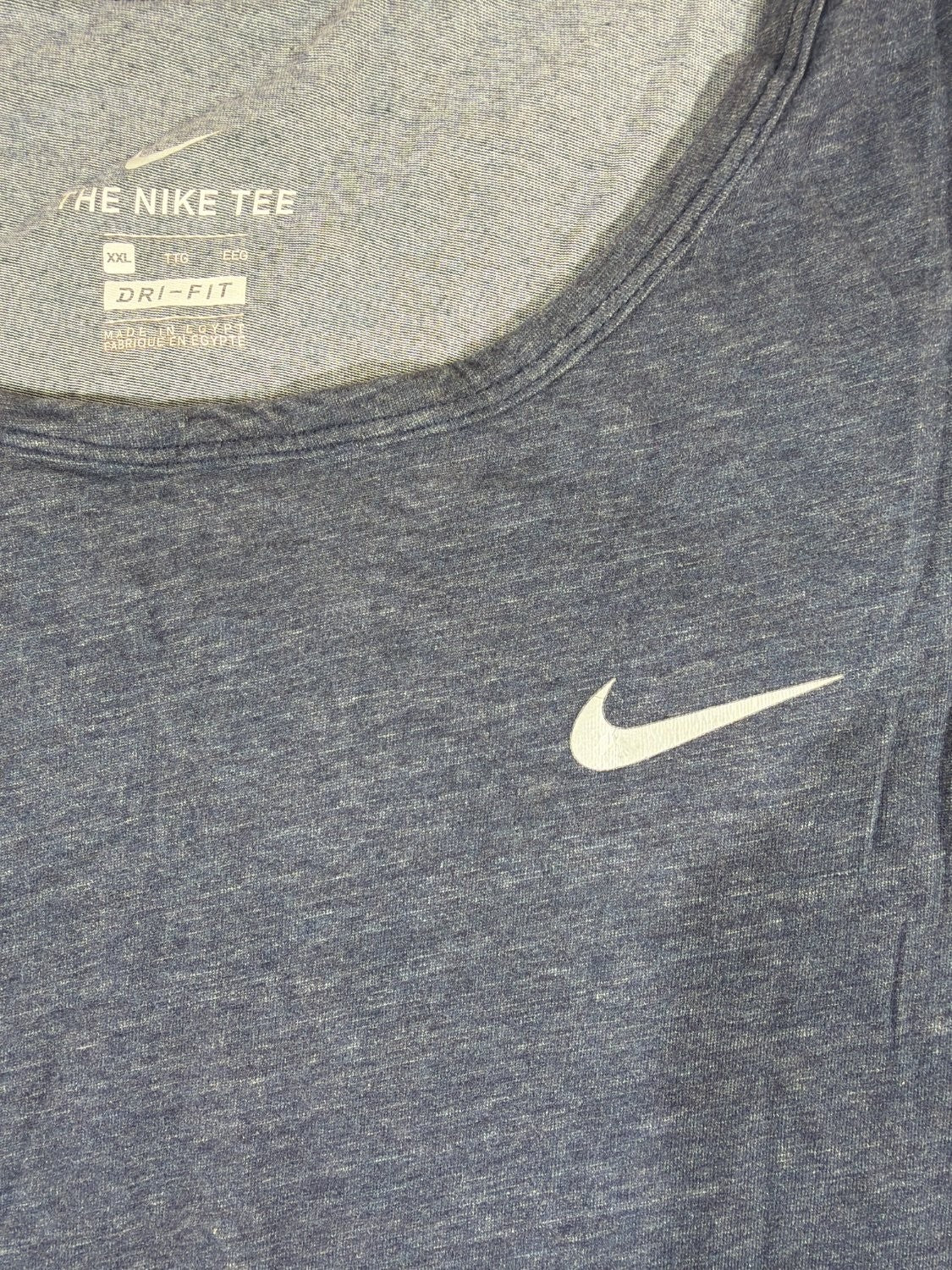 Nike The Nike Tee Dri-FIT Tank Top Men XL Heathered Navy Blue Sleeveless Shirt