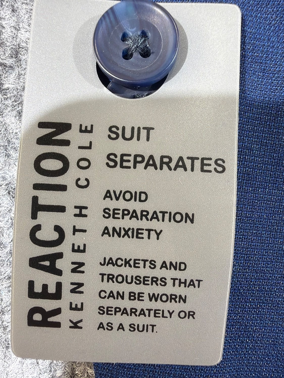 Kenneth Cole Reaction The Flex Coat Men 38 Regular Modern Fit Blue Blazer Jacket