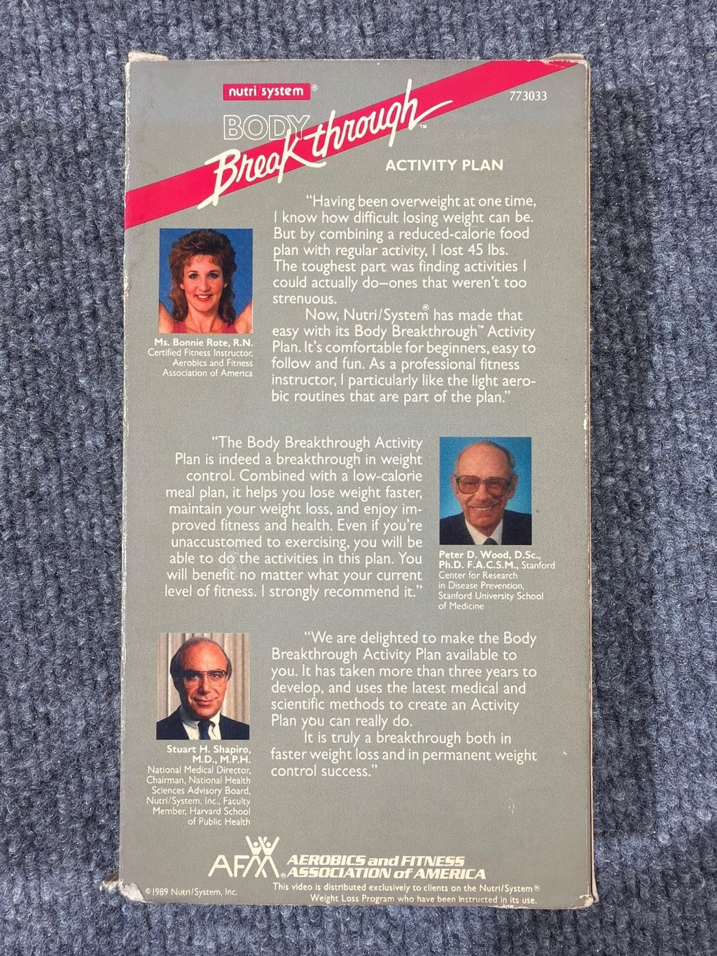 Vintage Nutri/System Body Breakthrough Activity Plan Level 3 VHS Tape & Booklet