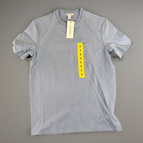Calvin Klein Refined Knits T-Shirt Men S Blue Cotton Blend Crew Neck 40EO247 NWT