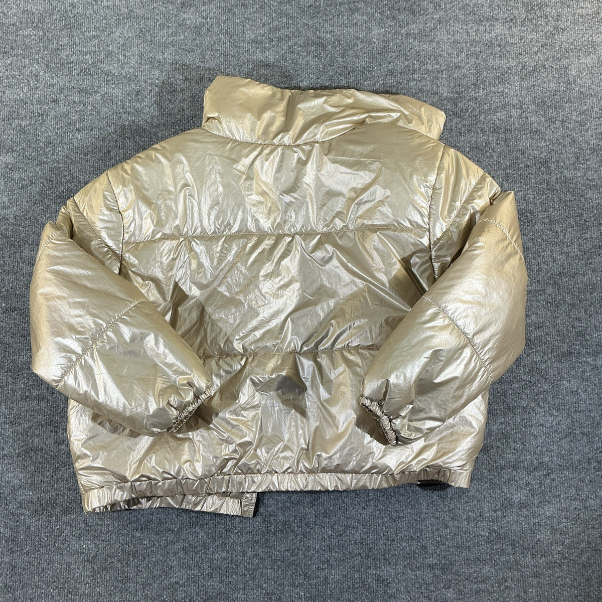 Wild Fable Gold Metallic Shimmer Puffy Jacket Full Zip & Pockets Worn 1 time XXL