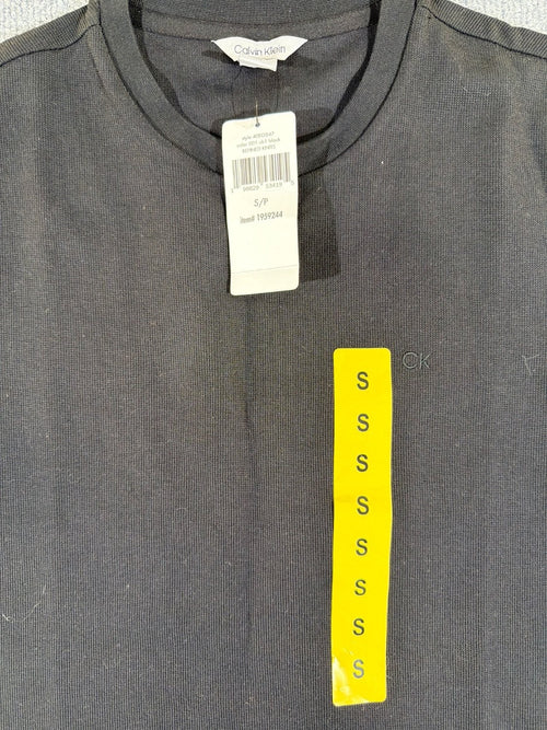 Calvin Klein Refined Knits Men's T-Shirt Black Crew Neck 40EO247 Cotton Blend S