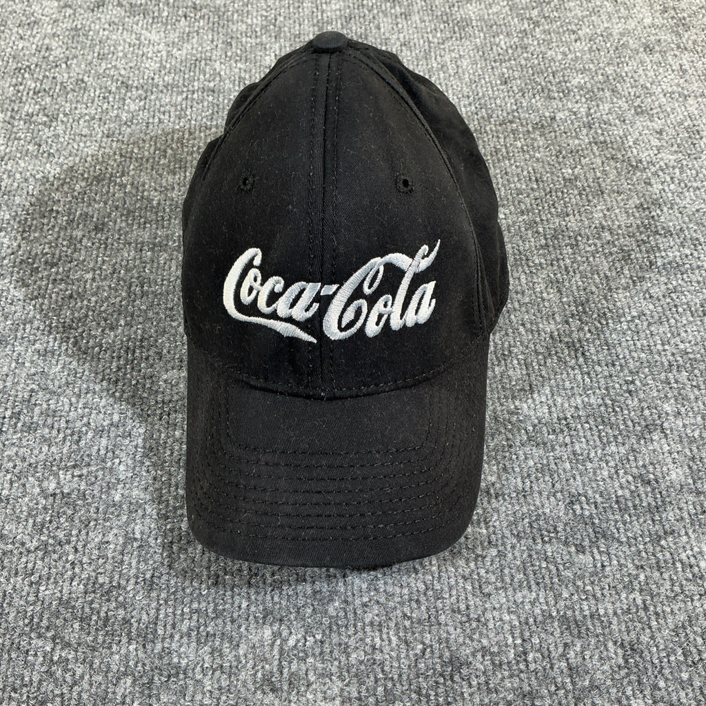 Black Coca Cola Hat With Off Set Silver Sparkle Embroidery