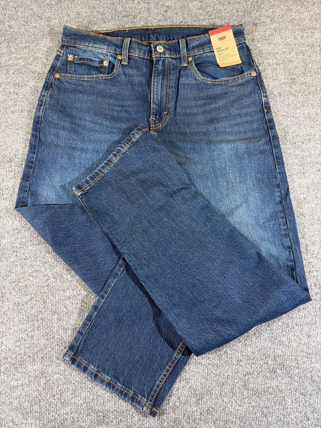 EU 32 Levi's 505 Regular Fit Men's Stretch Denim Jeans Blue Straight Leg W32