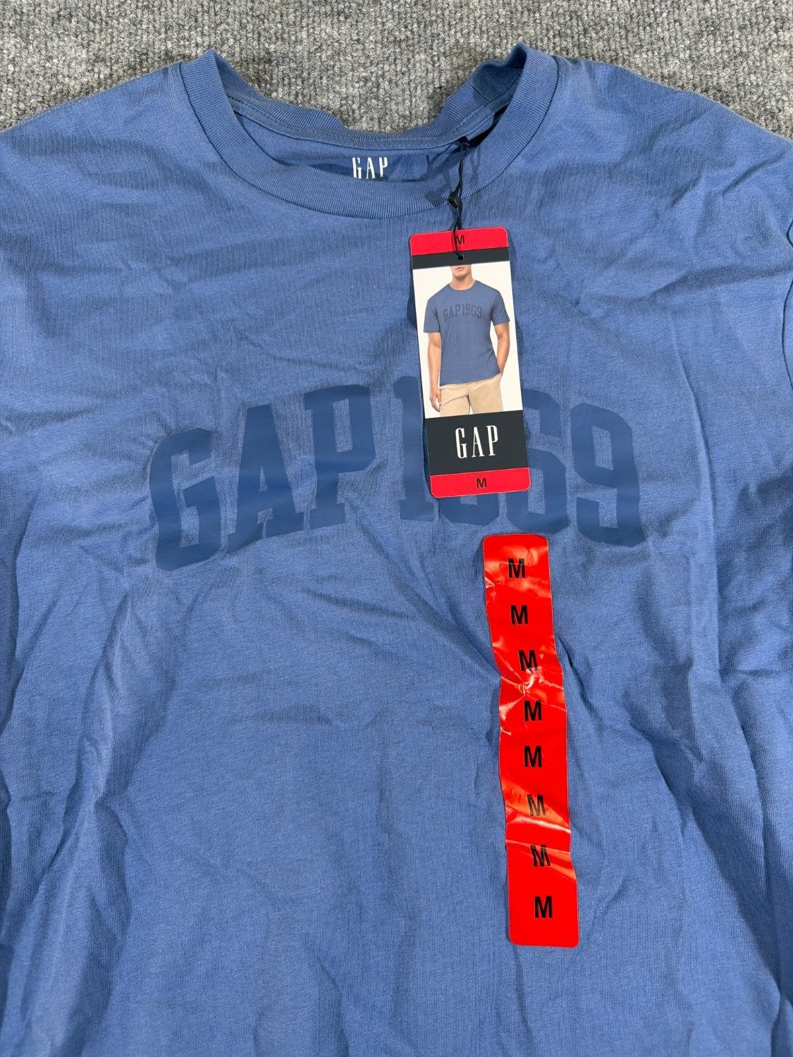 Gap 1969 Arch Logo Graphic T-Shirt Men Size M Blue Cotton Blend Crew Neck NWT