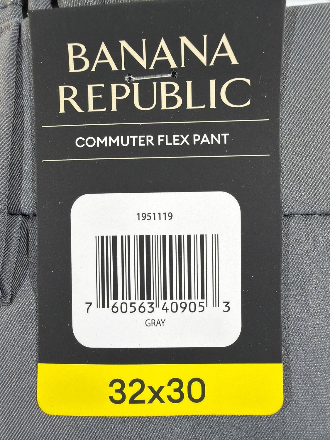 EU 32 Banana Republic Commuter Flex Pant Men 32x30 Gray Athletic Fit Water