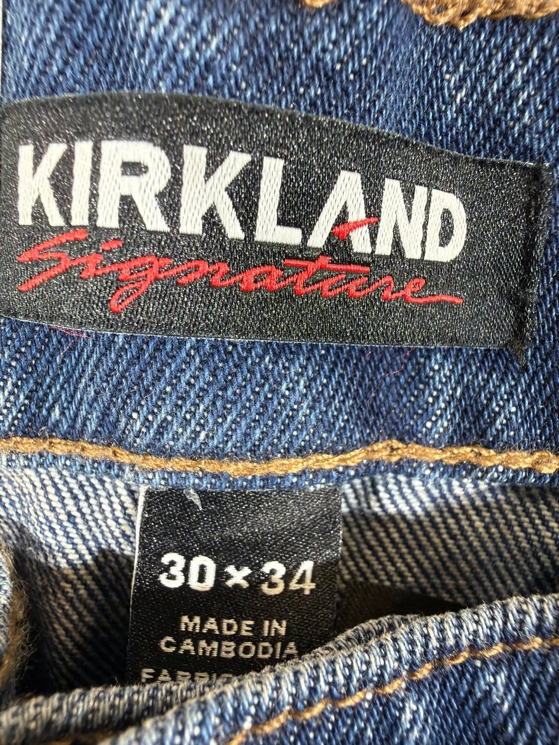 EU 30 Kirkland Signature Men's Relaxed Fit Jeans 100% Cotton Denim Blue 30 x 34