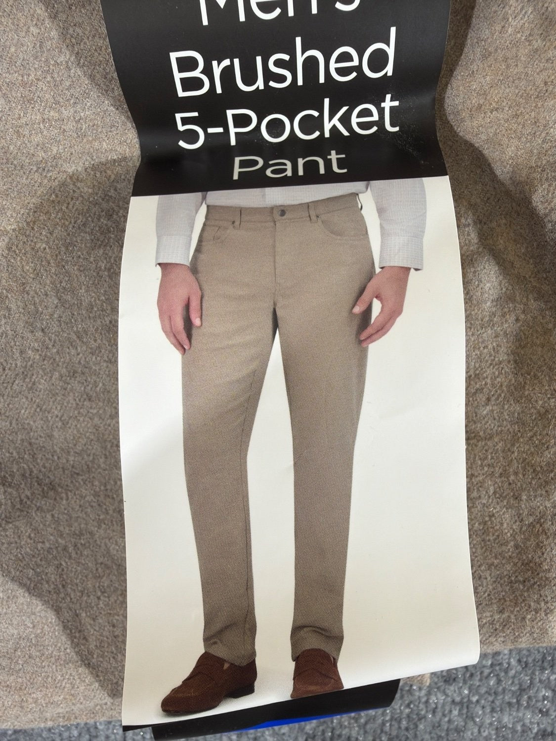 Kirkland Signature Men's Brushed 5-Pocket Pant Tan Stretch Cotton 36x30 NWT