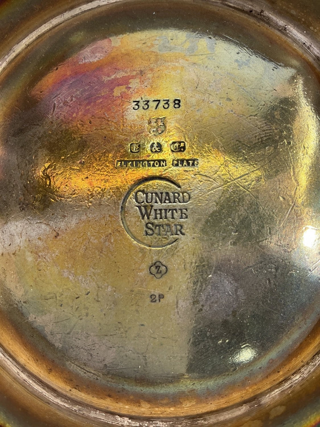 Elkington & Co. Cunard White Star Line Silver Plate Sugar Bowl 33738 Vintage