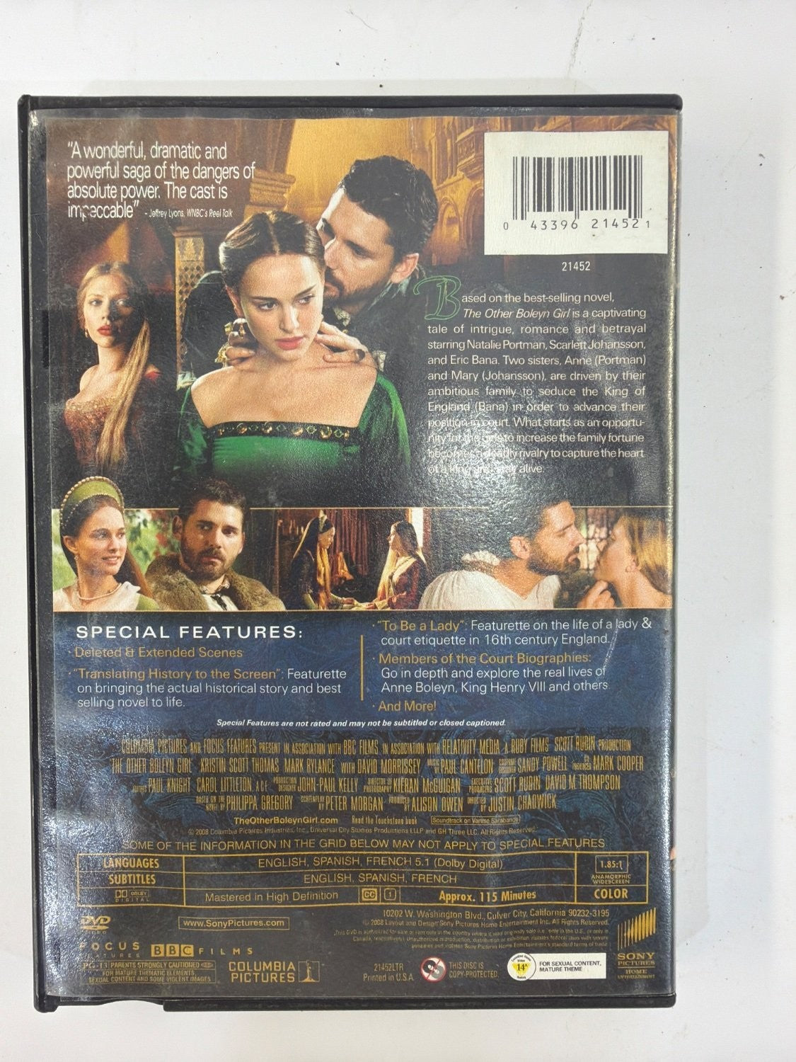 Vintage The Other Boleyn Girl DVD 2008 Widescreen Natalie Portman Scarlett