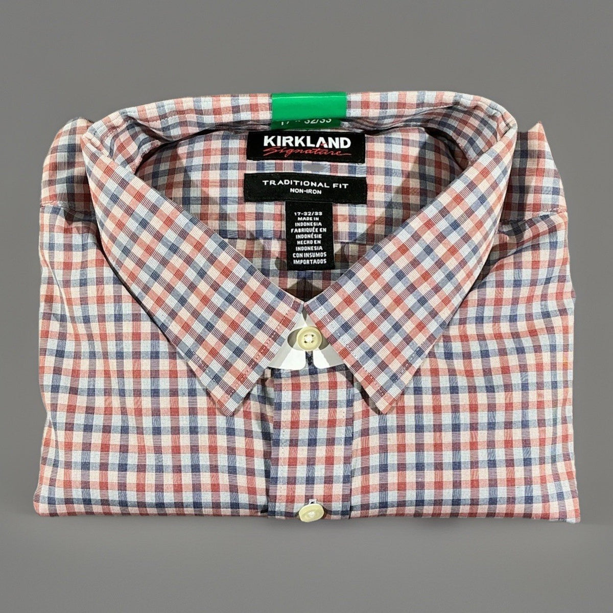 Kirkland Men's Traditional Fit Non-Iron Dress Shirt, Multicolor, Size 18-32x33