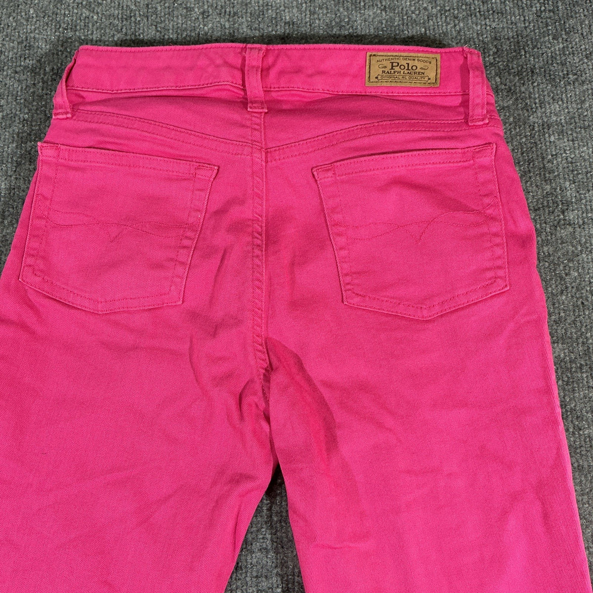 Polo Ralph Lauren Women Jeans Pants 28 Pink Stretch Skinny Ankle Big Logo Preppy