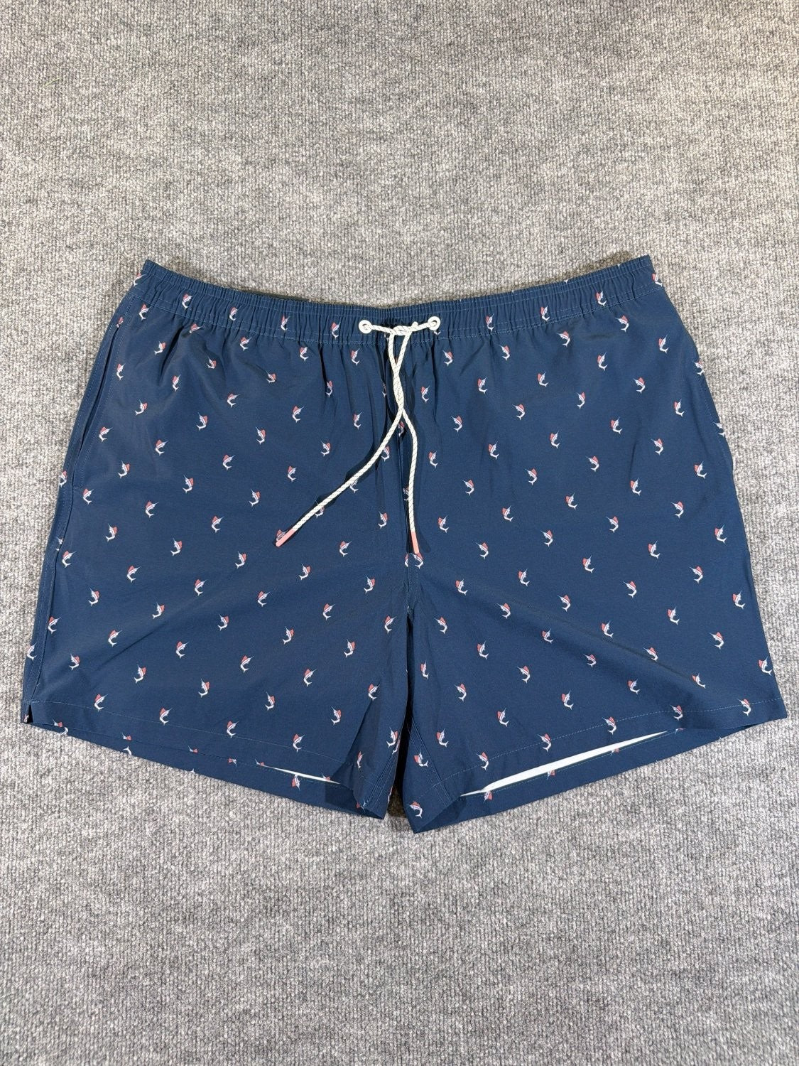 Bonobos Men's Swim Trunk 7 Inch Inseam XXL Blue Marlin Fish Print 1909795