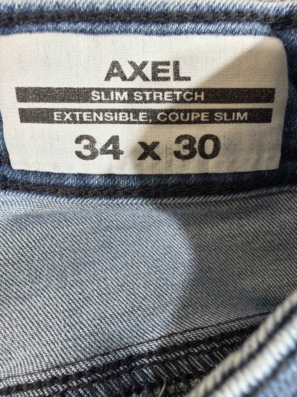 Buffalo David Bitton Axel Slim Stretch Men's Jeans Blue Faded Wash 34 x 30 EU 34