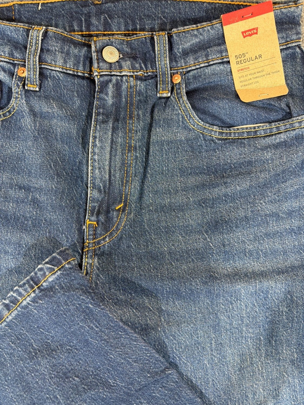 EU 32 Levi's 505 Regular Fit Men's Stretch Denim Jeans Blue Straight Leg W32