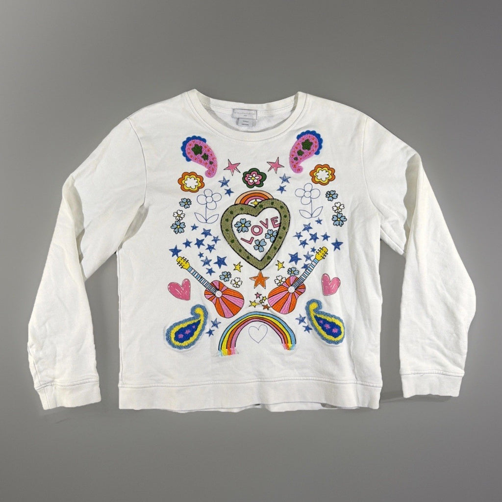 Stella McCartney Kids Sweatshirt Girls 14 Rainbow Love Guitar Textured Groovy