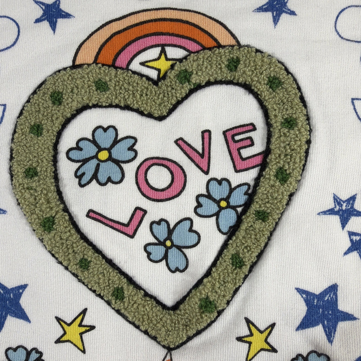 Stella McCartney Kids Sweatshirt Girls 14 Rainbow Love Guitar Textured Groovy
