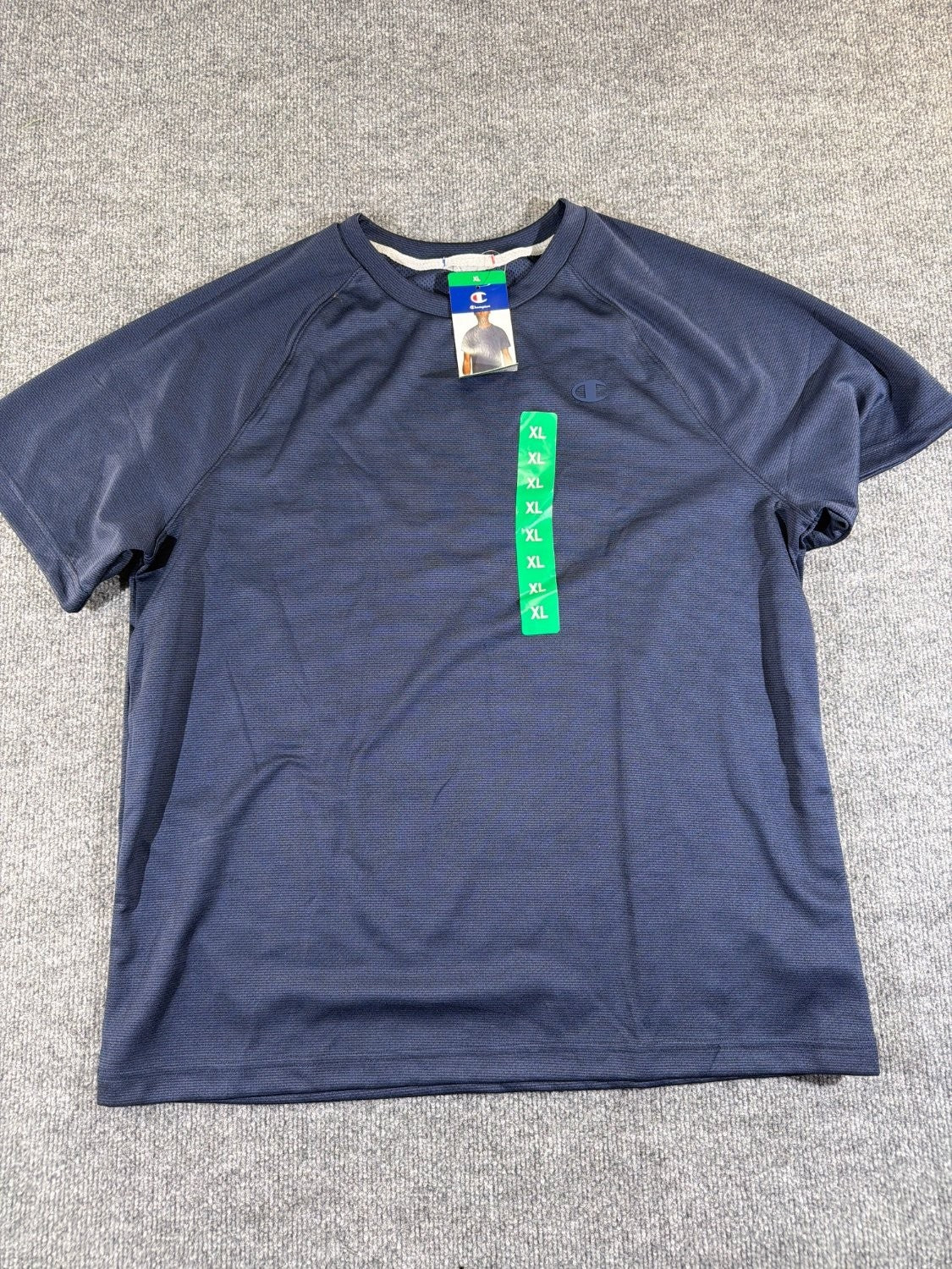 Champion Duo Dry Men's XL Performance T-Shirt Navy Blue Heathered Raglan NWT New