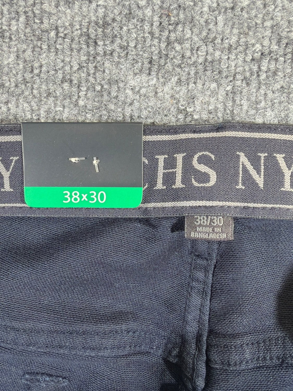 Jachs NY Men's Straight Fit 5-Pocket Pant 38x30 Navy Blue Stretch Twill Chino