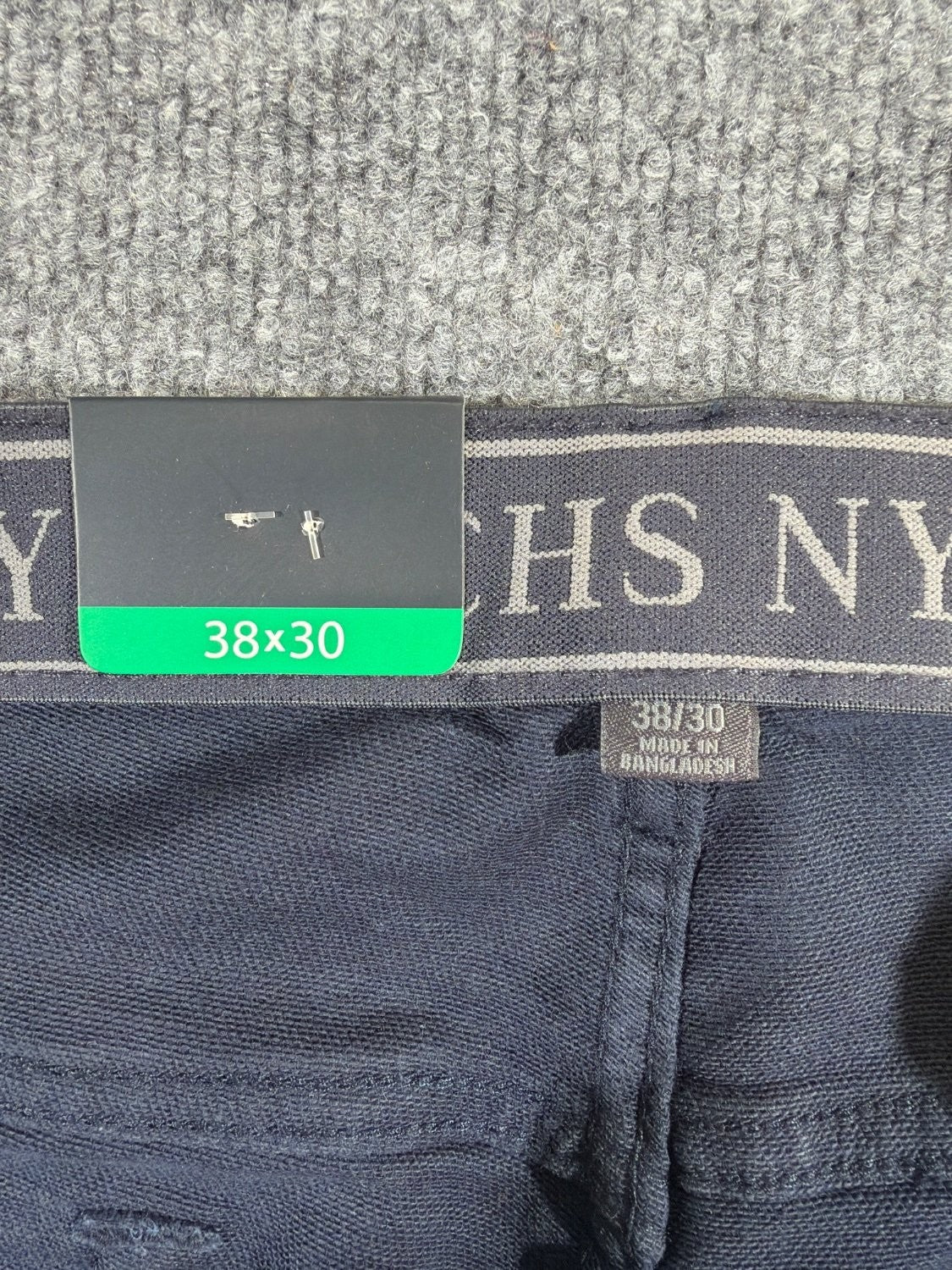 Jachs NY Men's Straight Fit 5-Pocket Pant 38x30 Navy Blue Stretch Twill Chino