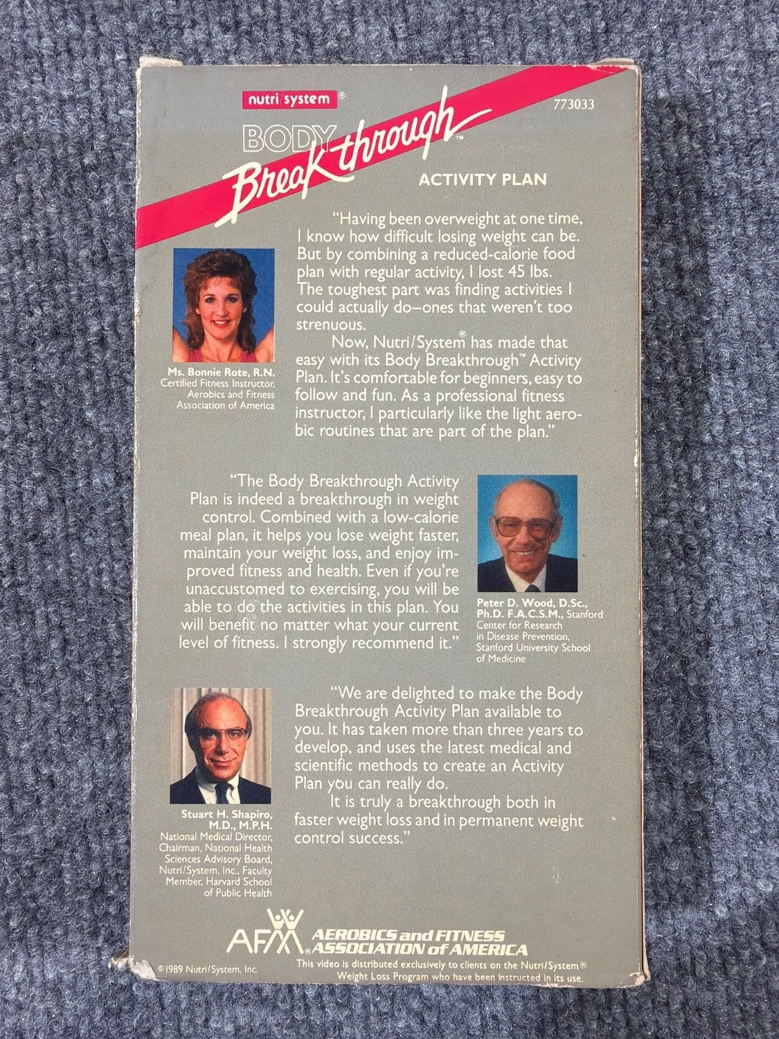 Vintage Nutri/System Body Breakthrough Activity Plan Level 3 VHS Tape & Booklet