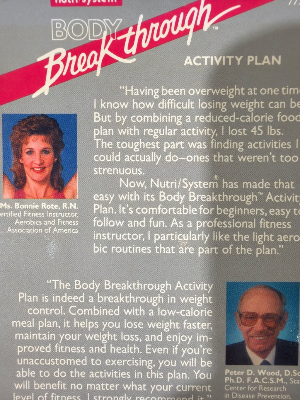Vintage Nutri/System Body Breakthrough Activity Plan Level 3 VHS Tape & Booklet