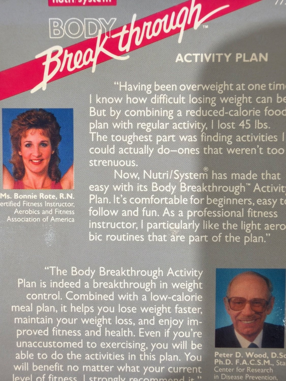 Vintage Nutri/System Body Breakthrough Activity Plan Level 3 VHS Tape & Booklet