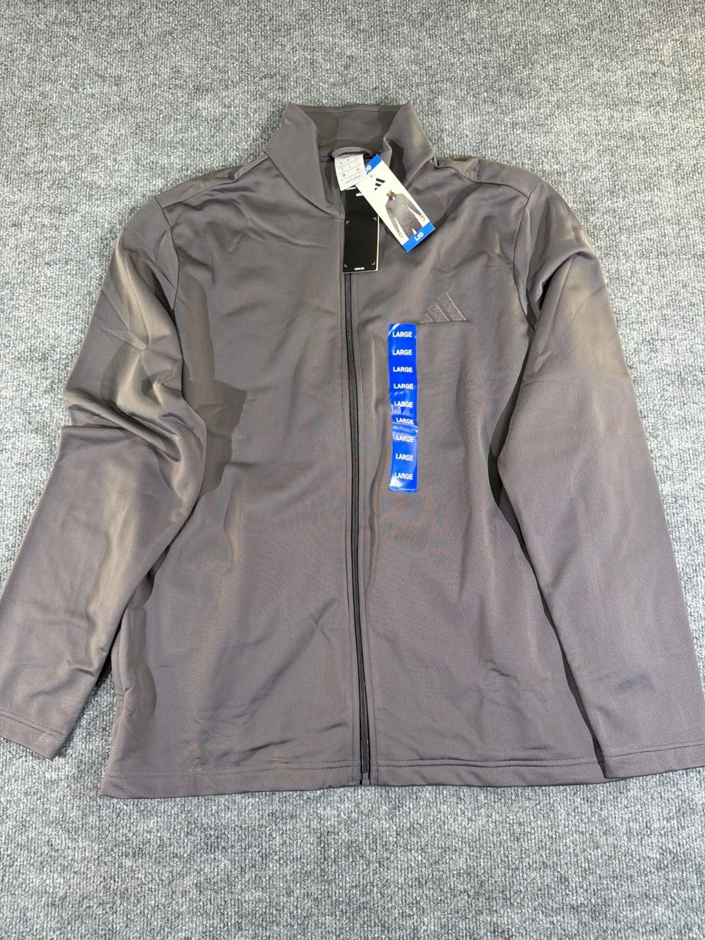 adidas Performance Track Jacket Men's Large Gray Full Zip Athletic NWT