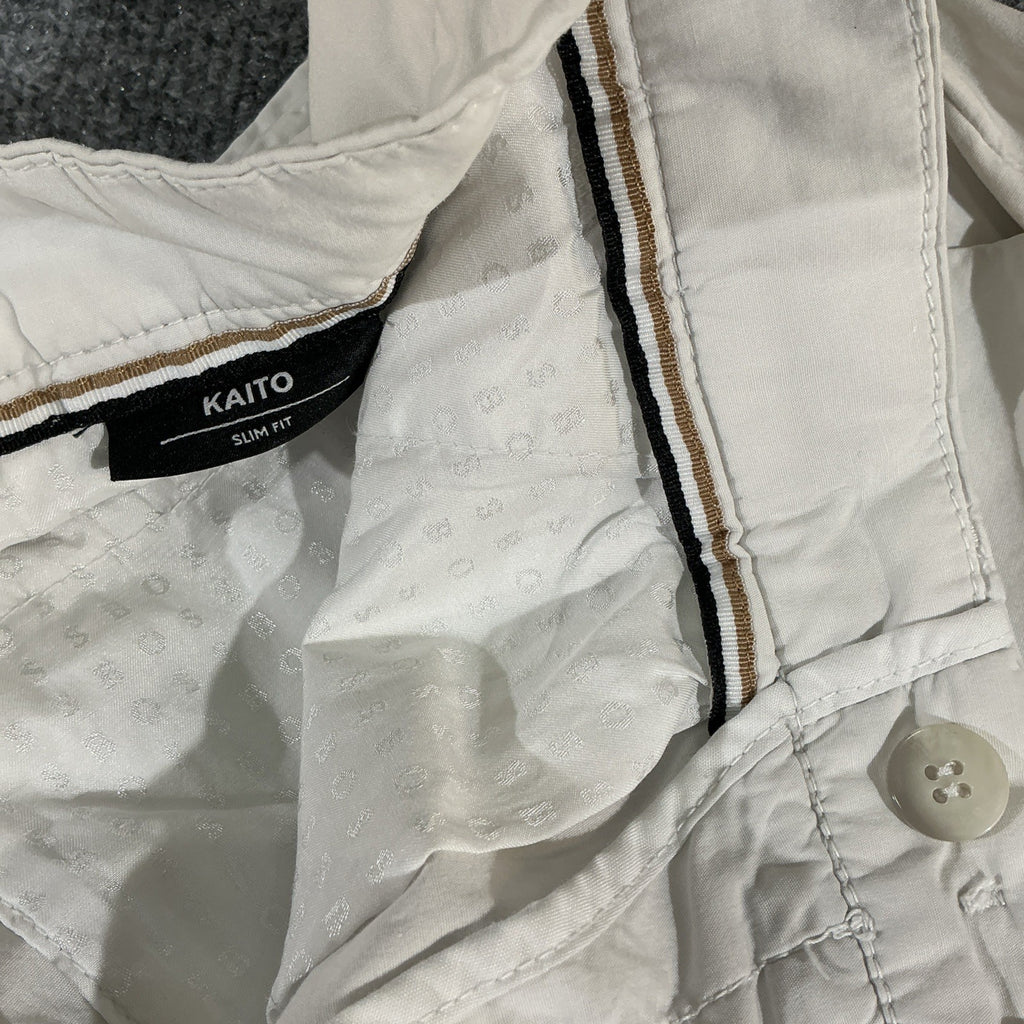 HUGO BOSS Kane Pants Men 32x31 Light Khaki Tan Stretch Golf Chino *Needs Button