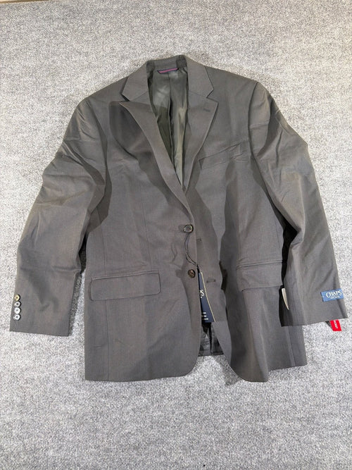 Chaps Men's Suit Jacket 40 Regular Classic Fit Charcoal Gray Two Button NWT New