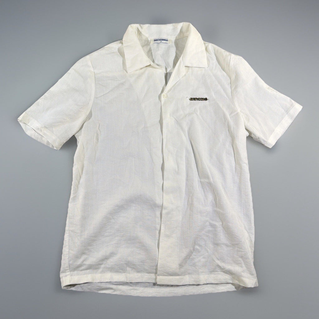 DirtyCoins  white short-sleeved button-up shirt Size S