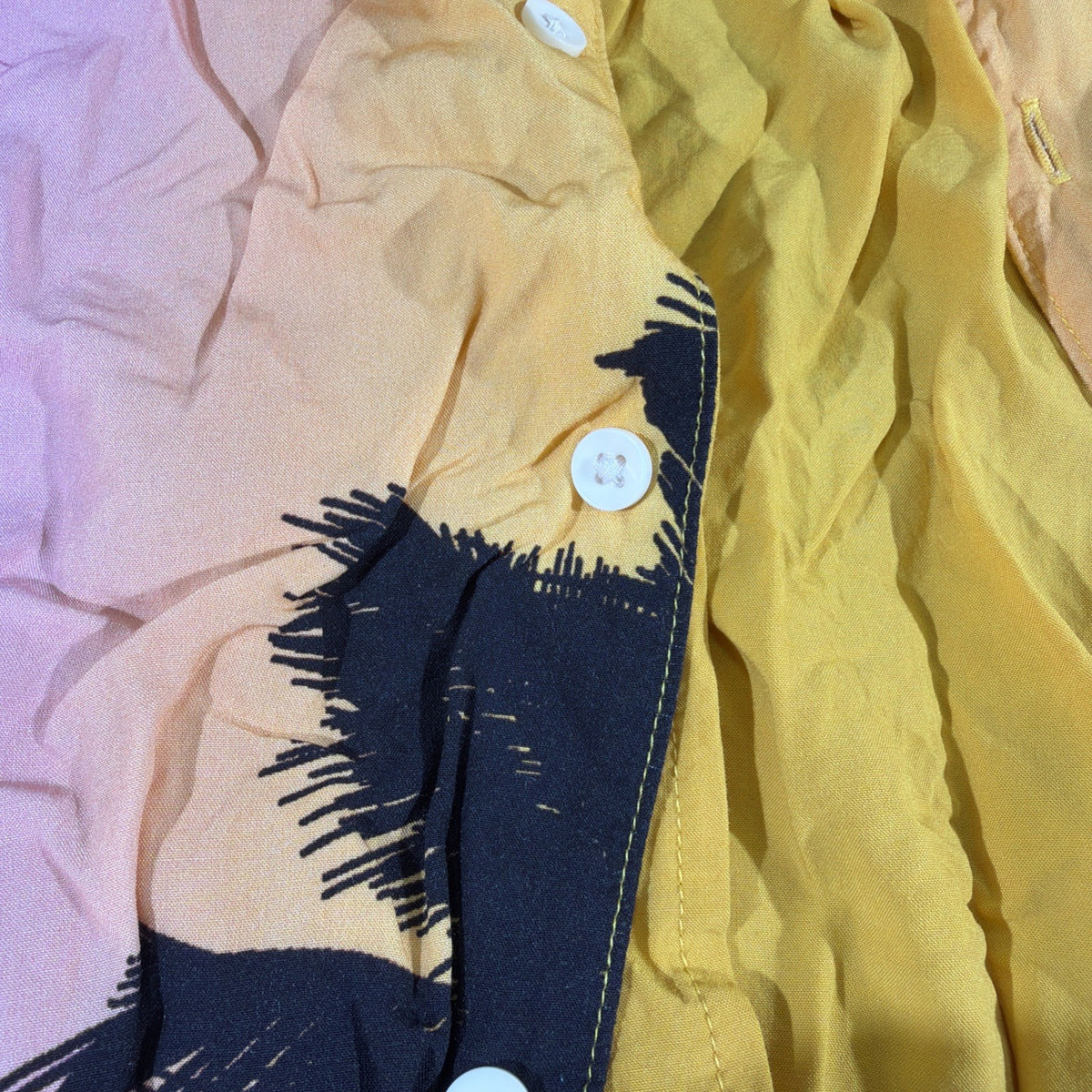 Original Use Shirt Men Large Pink Yellow Ombre Palm Tree Hawaiian (SALE) !