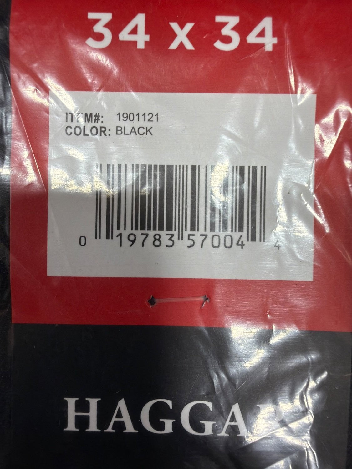 Haggar Men's Straight Fit Dress Pants 34x34 Black Super Flex Waistband NWT