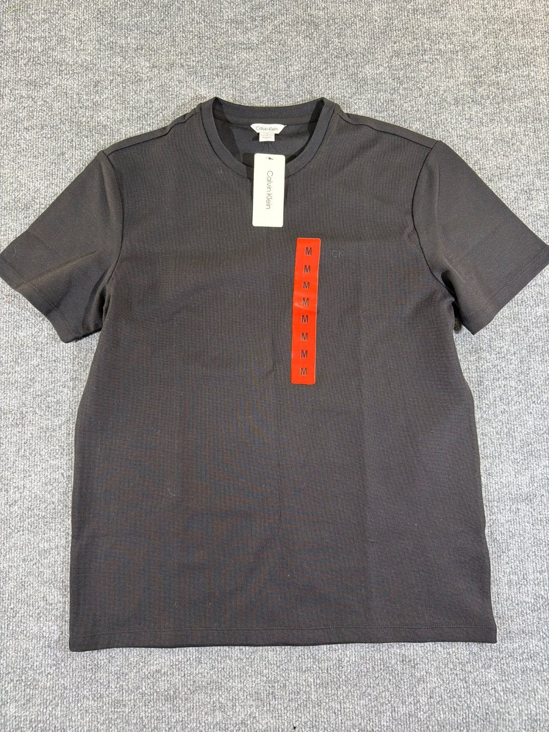Calvin Klein Refined Knits Men's Crewneck T-Shirt Black Cotton Blend Size M NWT