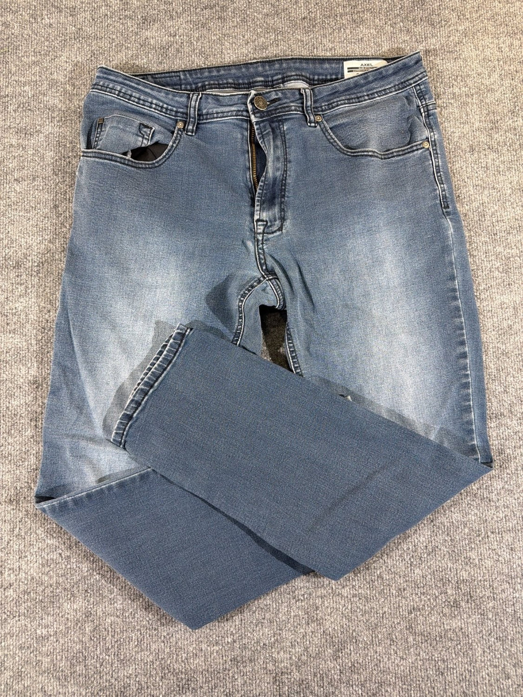 Buffalo David Bitton Axel Slim Stretch Men's Jeans Blue Faded Wash 34 x 30 EU 34