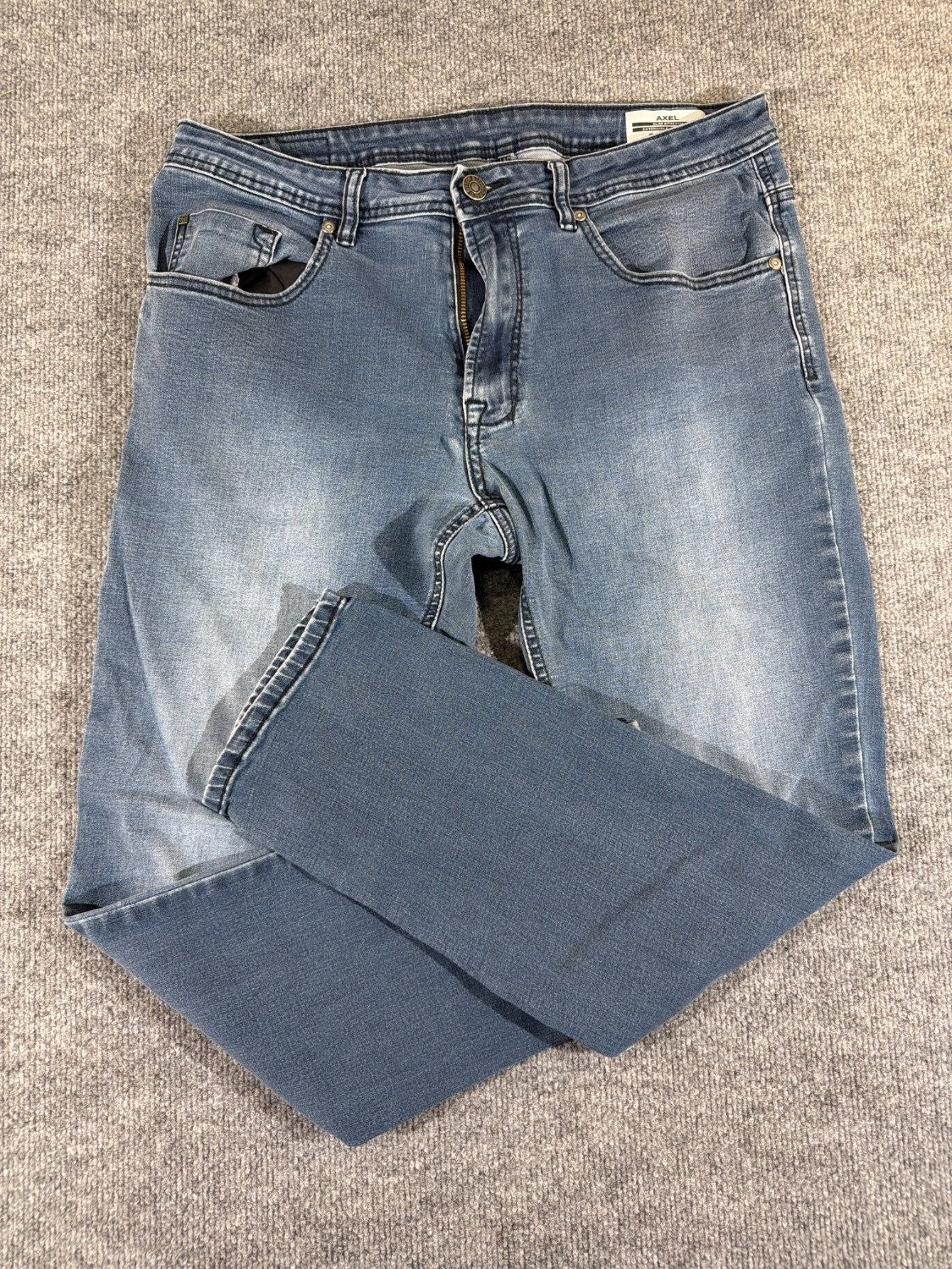 Buffalo David Bitton Axel Slim Stretch Men's Jeans Blue Faded Wash 34 x 30 EU 34