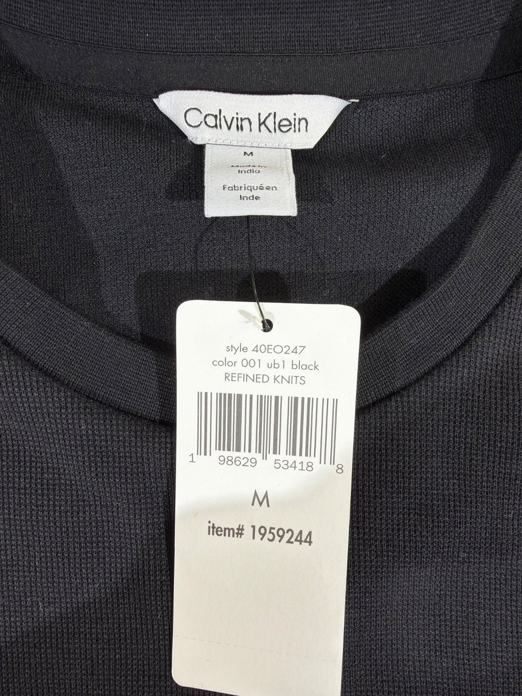 Calvin Klein Refined Knits Men's Crewneck T-Shirt Black Cotton Blend Size M NWT