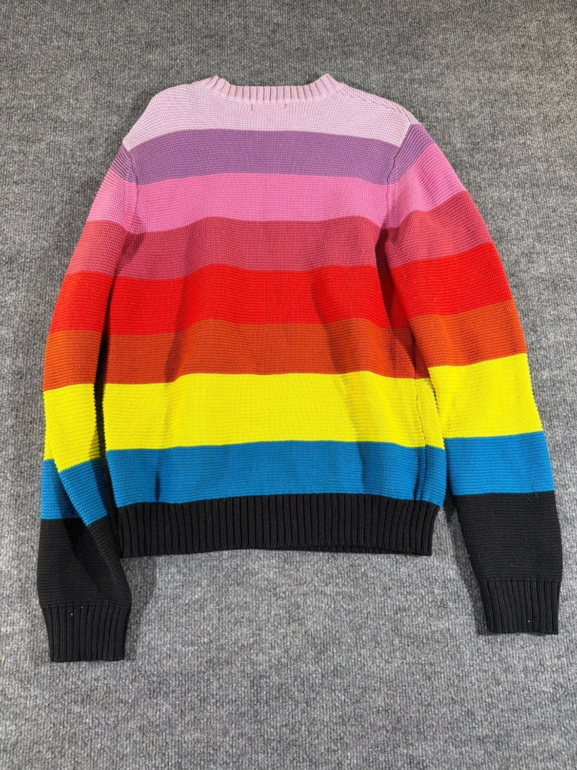 Stella McCartney Kids Rainbow Stripe Chunky Knit Sweater Girls Size 14 Years