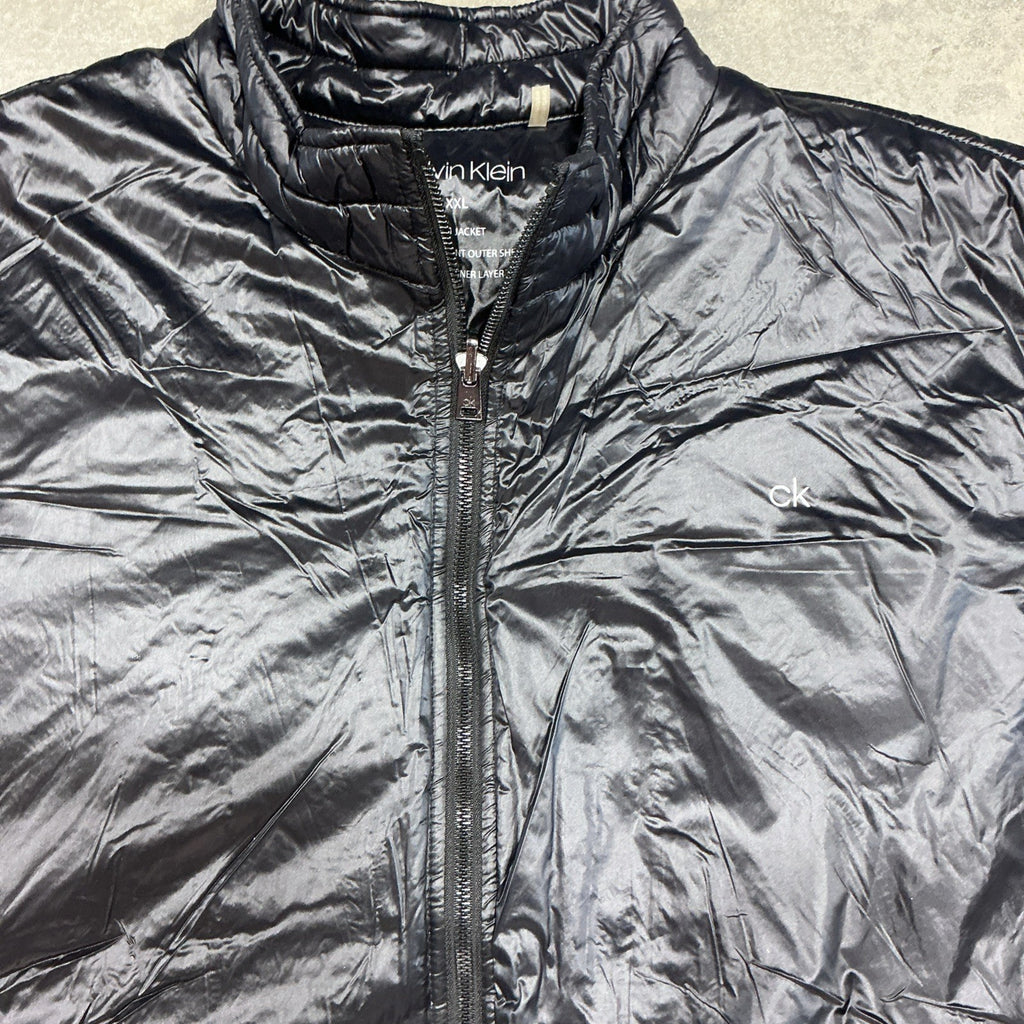 Vintage Delf USA Y2K Black Quilted Bomber Jacket Men’s Size 2xl Full Zip