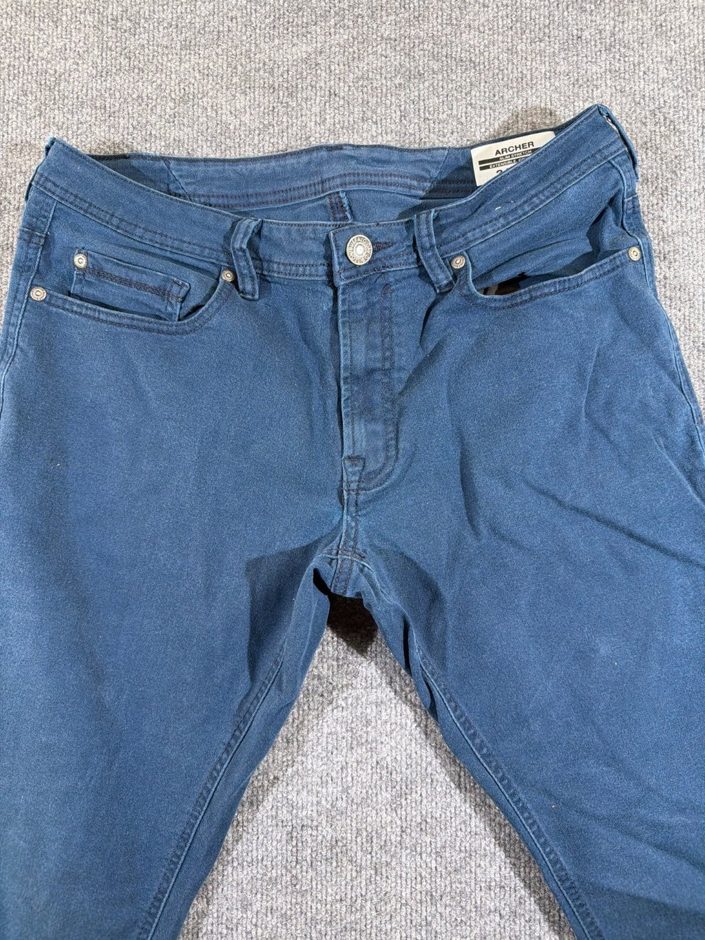 EU 34 Buffalo David Bitton Archer Slim Stretch Jeans Men Blue Denim 34 x 30