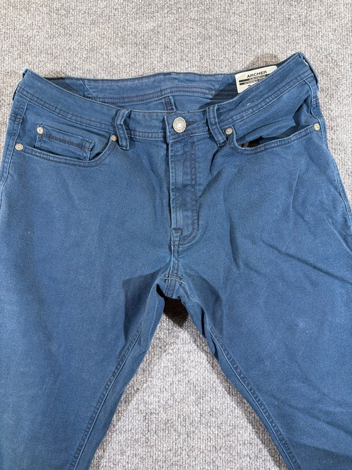 EU 34 Buffalo David Bitton Archer Slim Stretch Jeans Men Blue Denim 34 x 30
